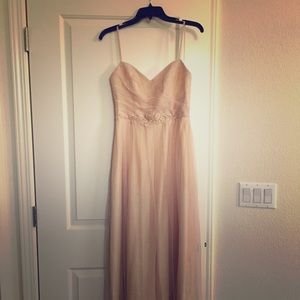 Nordstrom mesh spaghetti strap peach dress